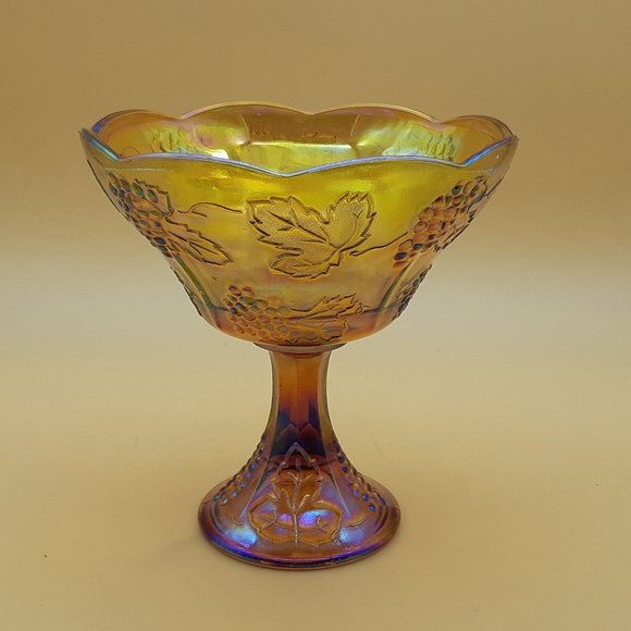 Indiana Glass Company Orange Carnival Compote Serving Dish - Picture 7 of 11